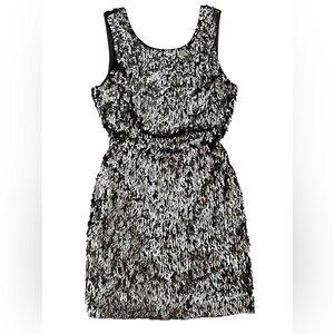 Express Vintage Silver Sequin Embellished Mini Cocktail Dress - Size XS